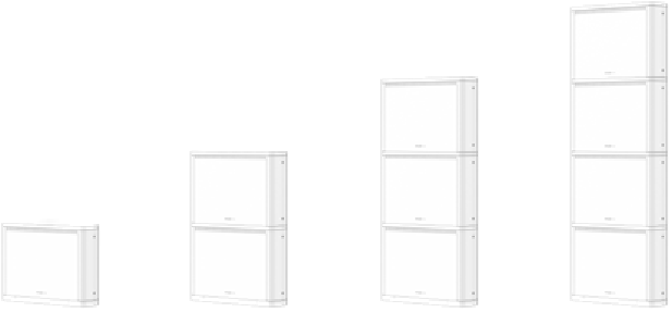 Image showing 4 different sizes of Pylontech Pelio Batteries