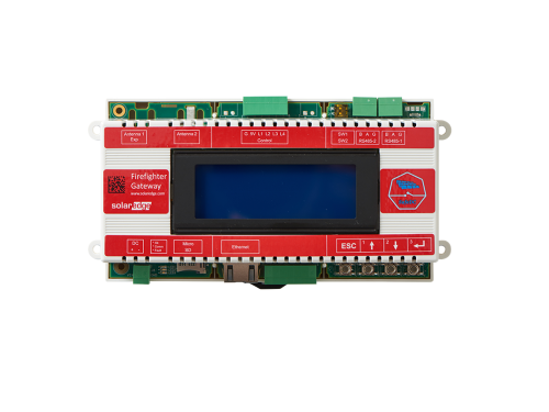 a red and grey small box used as an automatic fire switch