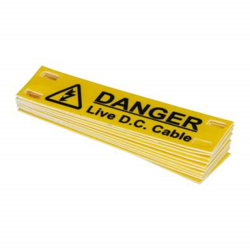 DC Cable Warning Rigid Label (Pack of 10) - Wagner Renewables